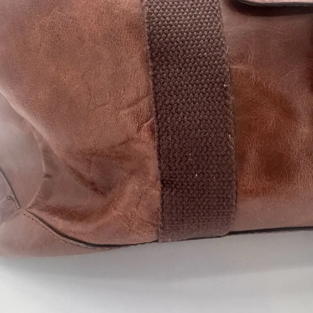 Wilsons Leather Vintage Brown Duffle Travel Bag Suitcase Carry On Overnight 1980